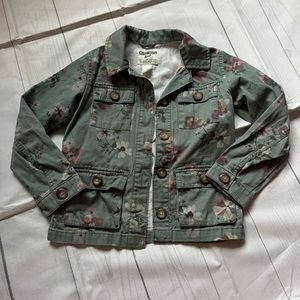 OshKosh Size 7 Green Floral Jacket